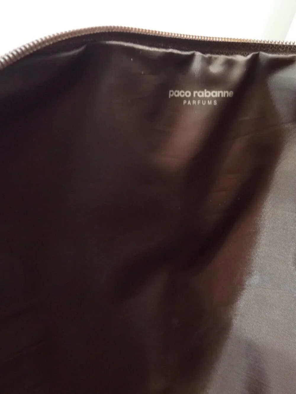 NEW Paco Rabanne Brown Overnight Weekend Canvas Travel Bag Foldable Gold Accent